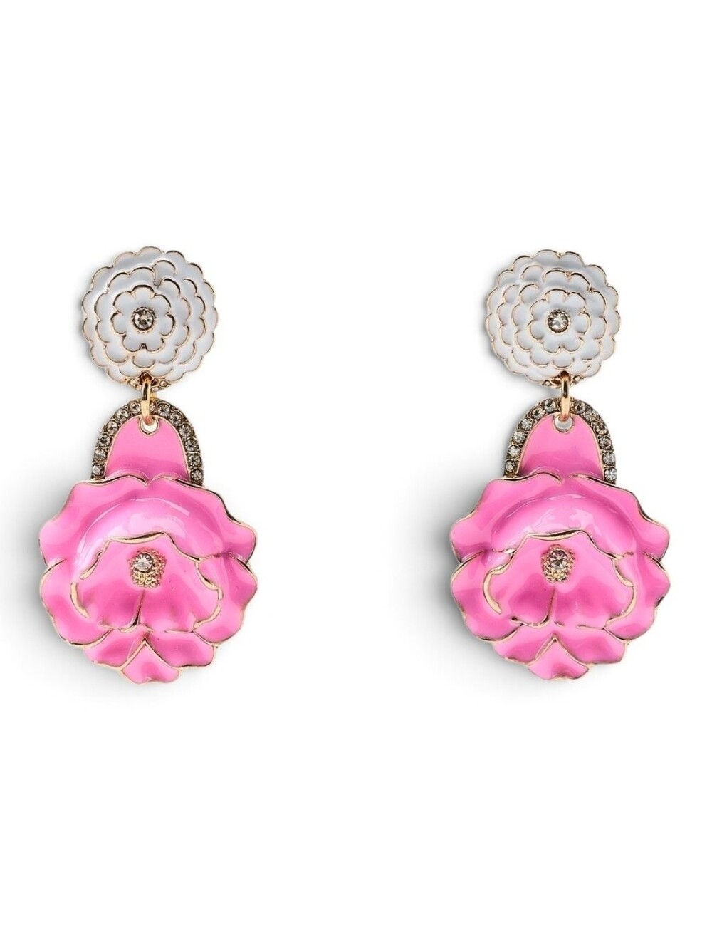 ZARA Enameled Flower Earrings